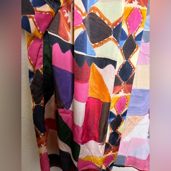 Soft Surroundings Margot Multi Geometric Open Front Kimono Sleeve Cardigan S/M - Picture 3 of 8